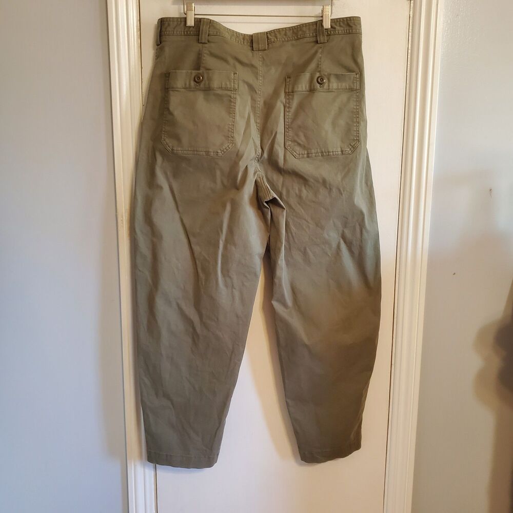 Banana Republic The Barrel Pants Size 14 Long Olive Green Utility Normcore Boho - Picture 6 of 12